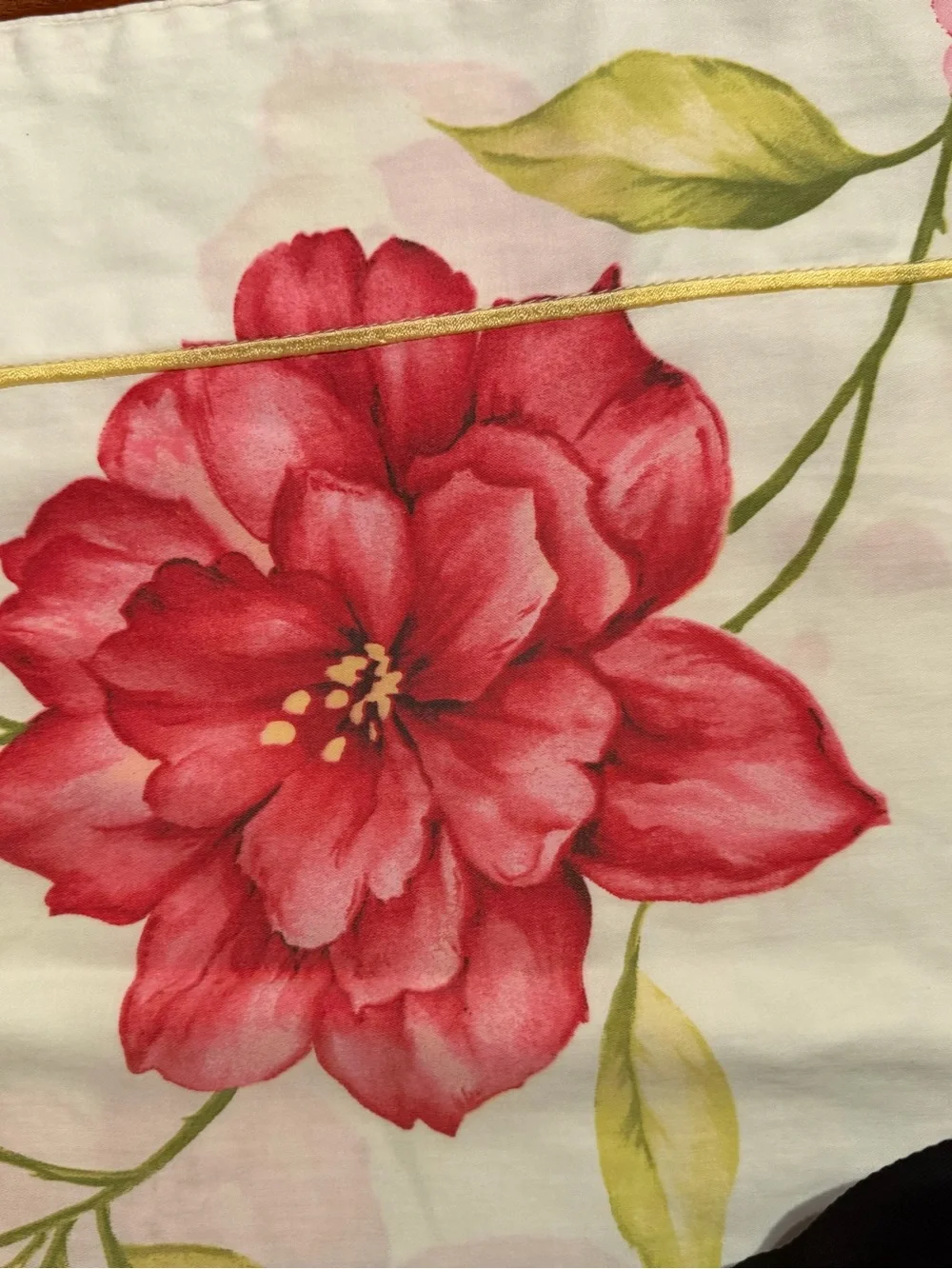 Set Of 2 Standard Pillowcase European Sham Multicolor Floral 25”x19”